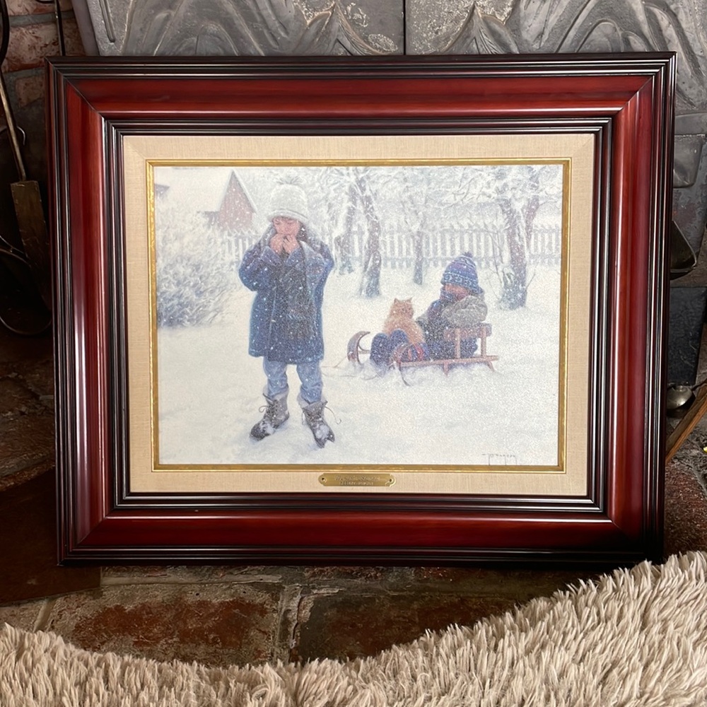 Wood frame painting “winters blanket” by Robert Duncan signed!